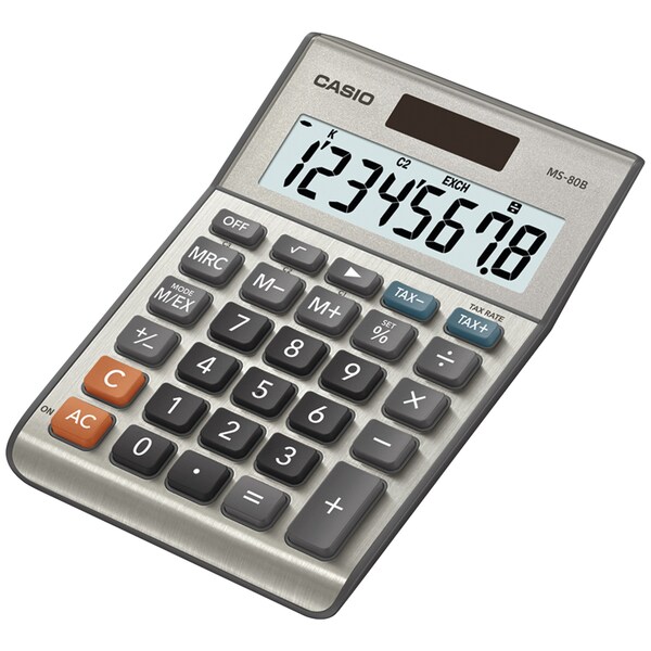 Casio Solar Desktop Calculator with 8-Digit Display MS80SSIH